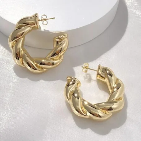 Candongas Trenzada S-Gold - Imagen 2