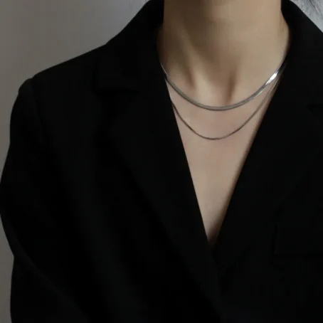 Collar Serpiente Doble Silver - Imagen 2