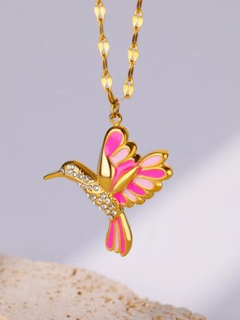 Collar Colíbri Rosa Gold