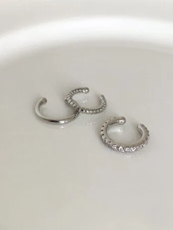 Set x3 Earcuffs Delgados Silver