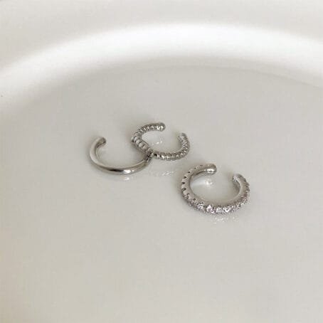 Set x3 Earcuffs Delgados Silver