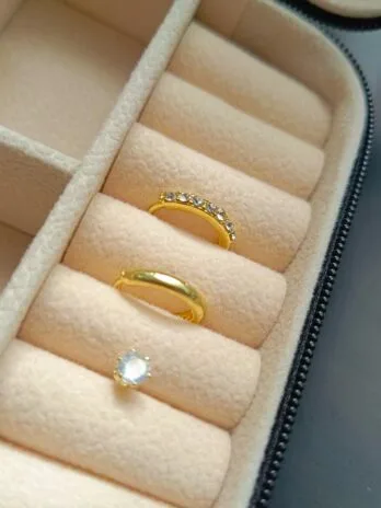 Set Mini Hoops + Topito Zircón Gold