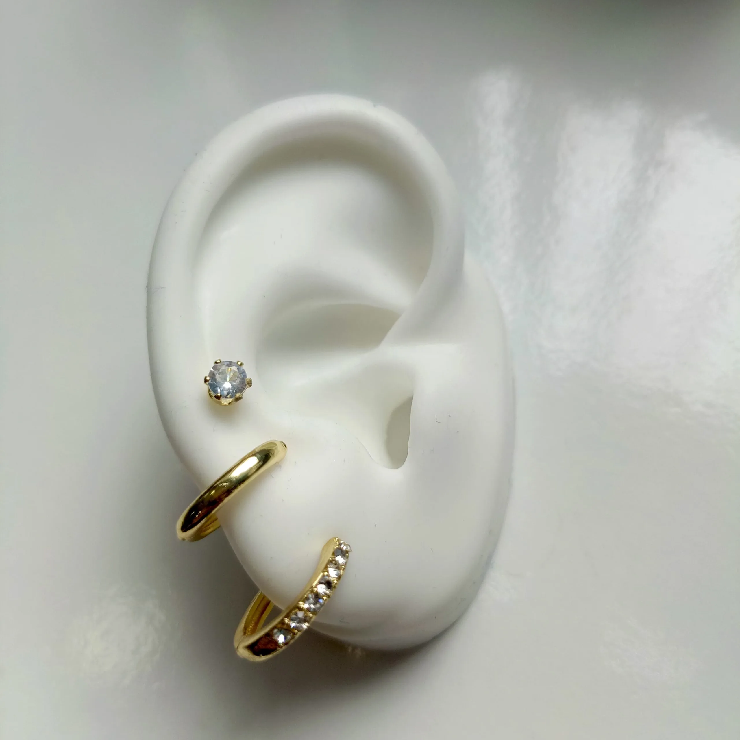 Set Mini Hoops + Topito Zircón Gold - Imagen 2