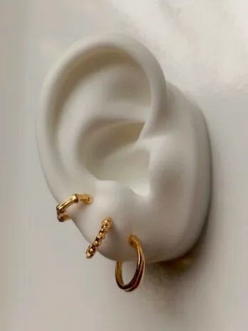 Set x3 Mini Hoops Texturas Gold