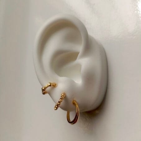 Set x3 Mini Hoops Texturas Gold