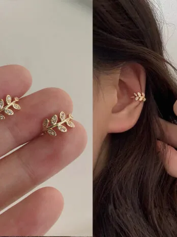 Set x2 Earcuffs Hojas Gold