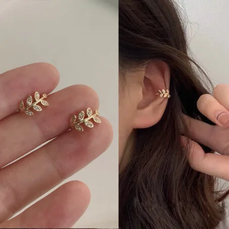 Set x2 Earcuffs Hojas Gold