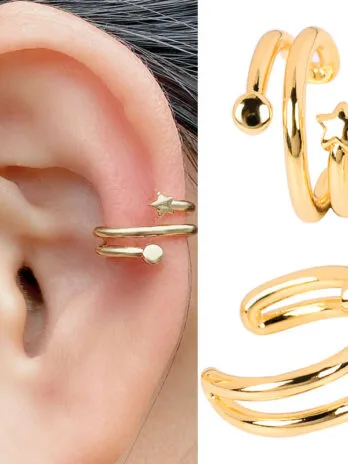 Set x2 Earcuffs Estrella Gold