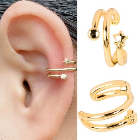 Set x2 Earcuffs Estrella Gold