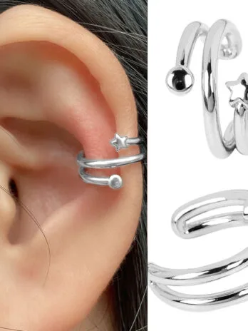 Set x2 Earcuffs Estrella Silver