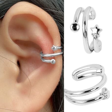 Set x2 Earcuffs Estrella Silver