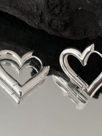 Candongas Corazón Plata 925