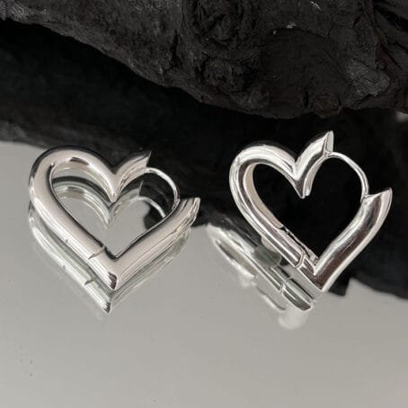 Candongas Corazón Plata 925