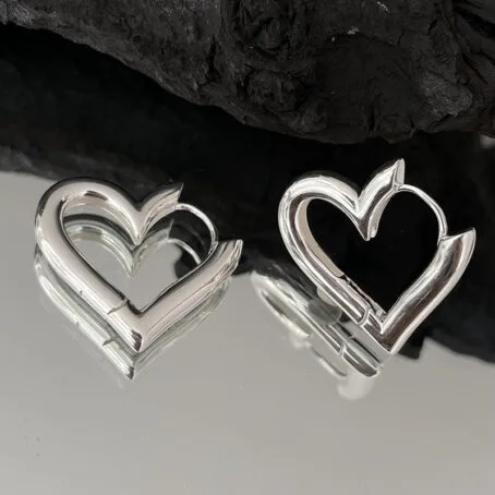 Candongas Corazón Plata 925