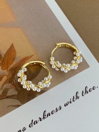 Hoops Perlado Gold Plata 925