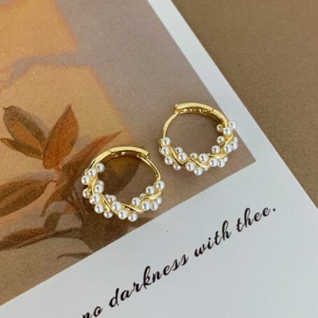 Hoops Perlado Gold Plata 925