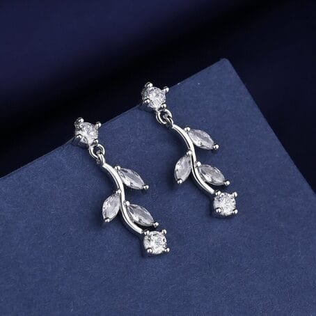 Aretes de Hojas Plata 925