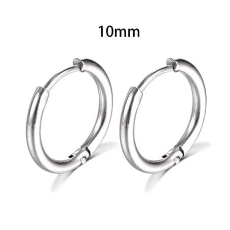 Hoops Liso Silver 10mm