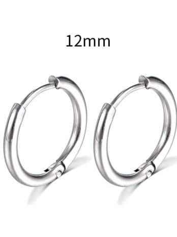 Hoops Liso Silver 12mm