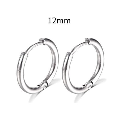 Hoops Liso Silver 12mm
