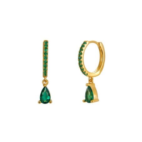 Mini Hoops Gota Verde Gold