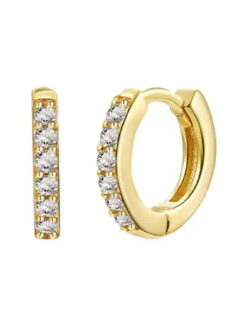 Mini Hoops Gold Zircón