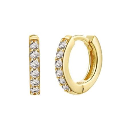 Mini Hoops Gold Zircón