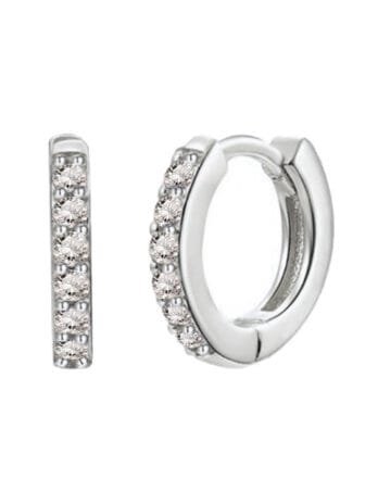 Mini Hoops Silver Zircón