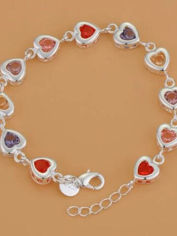 Pulsera Corazón Multicolor Plata 925
