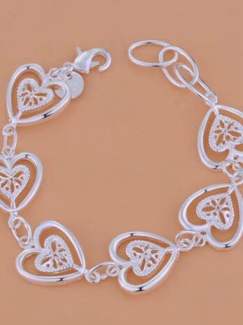 Pulsera Corazones Plata 925