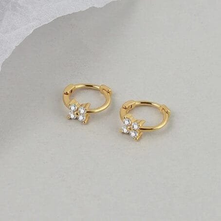 Mini Hoops Flor Gold
