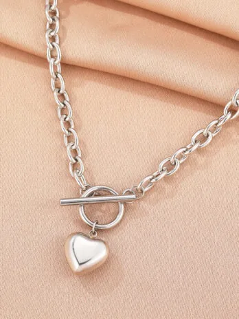 Collar Eslabones Corazón Silver