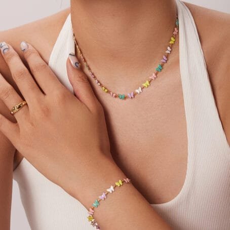 Set Choker + Pulsera Mariposa